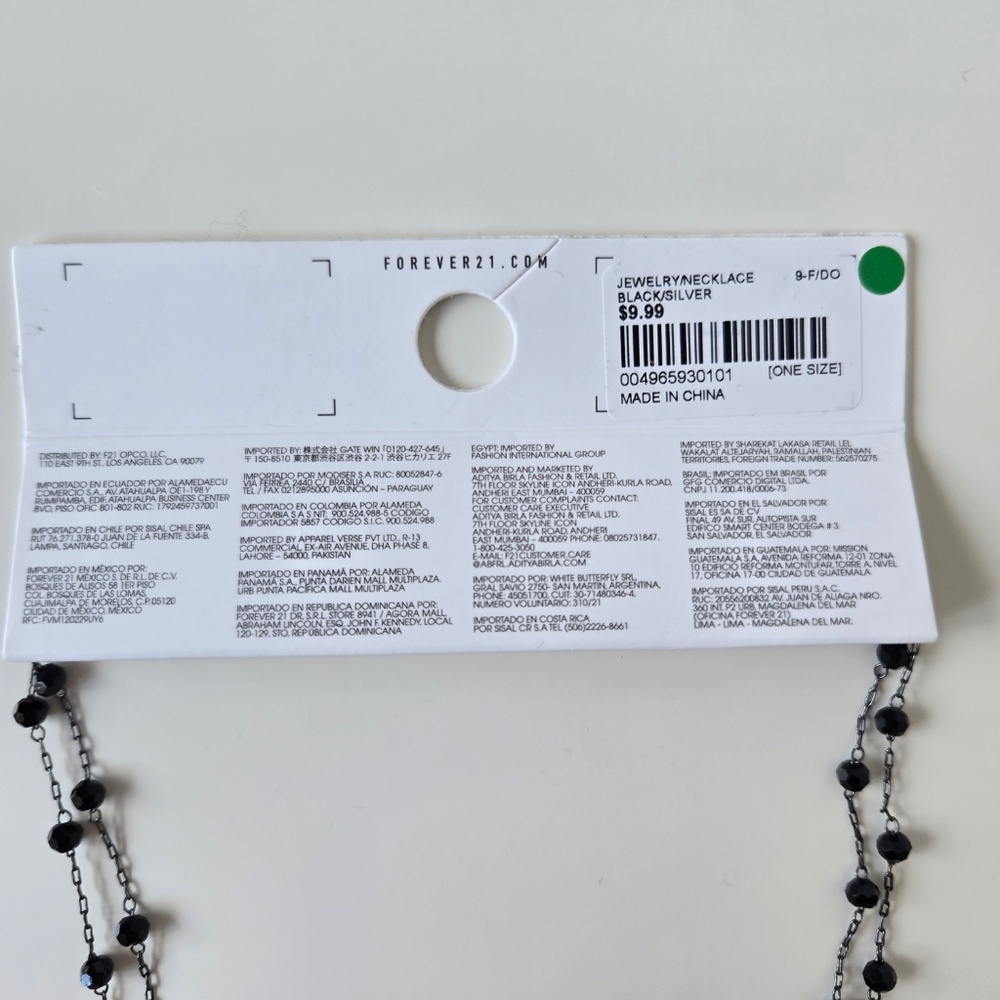 Forever 21 Black Beaded Cross Necklace - Picture 6 of 7